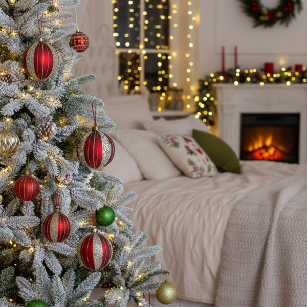 4件套4.7英寸圣诞玻璃球装饰品节日树悬挂装饰品派对装饰用品FBA发货-17