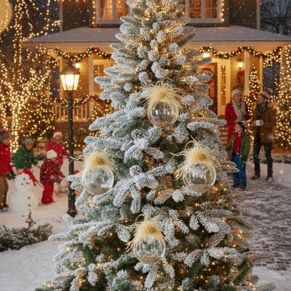 4件套4.7英寸圣诞玻璃球装饰品，用于节日树派对的壁挂装饰品FBA发货-14