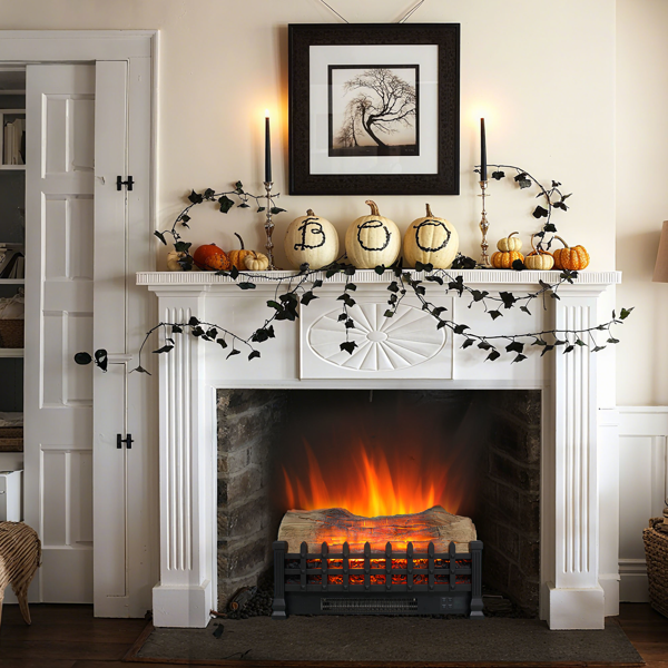 20 英寸电壁炉 3D 壁炉插件，独立式壁炉加热器，适用于室内-10