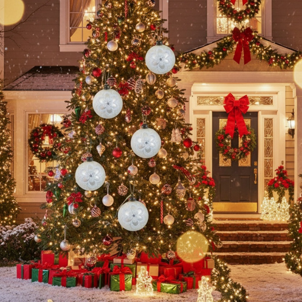 6件套玻璃圣诞球装饰品3.9英寸树挂装饰节日派对套装FBA发货-4