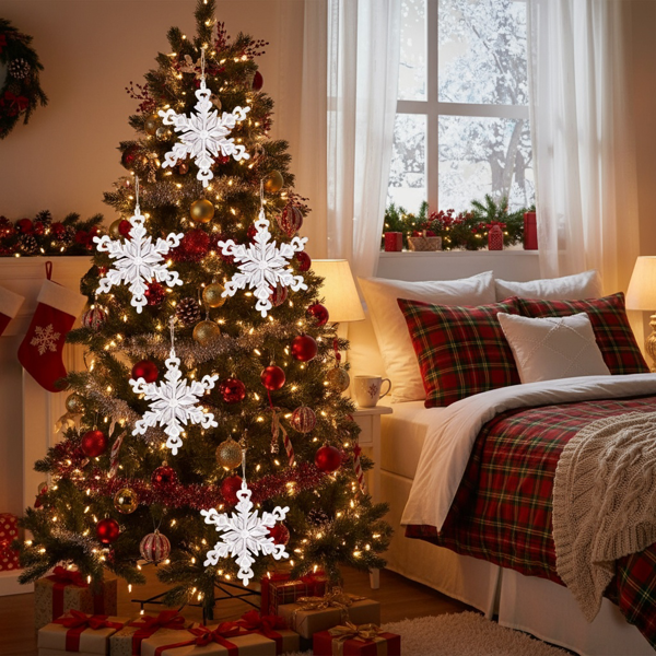 6件套铁质雪花圣诞节装饰品装饰圣诞树圣诞派对挂件套装FBA发货-4