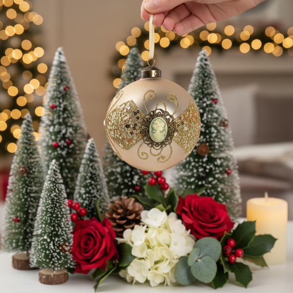 6件套圣诞球装饰品3.9英寸圣诞树装饰玻璃挂球节日派对套装FBA发货-14