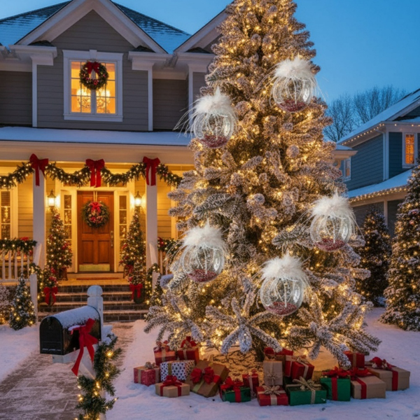 6件套3.9英寸玻璃圣诞装饰品，用于树木和节日派对装饰的装饰挂球，用于节日家居装饰FBA发货-9