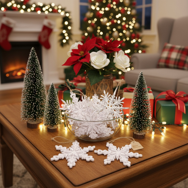 6件套圣诞树装饰品铁雪花挂件节日派对装饰品FBA发货-12