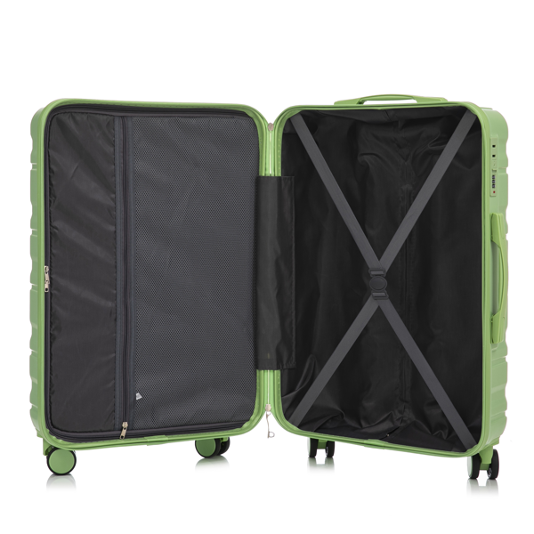 20 英寸/24 英寸/28 英寸 3 件/套三合一 ABS 万向轮行李箱，可随身携带，颜色匹配，密码锁（绿色）-10