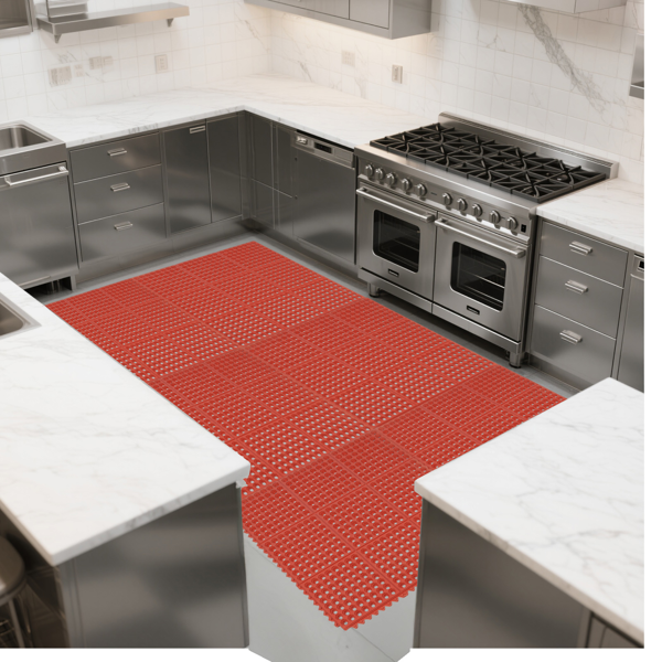 1pc 橡胶 红色 90*90*1.2cm 橡胶地垫 厨房用-9