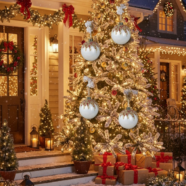 6件套3.9英寸圣诞球装饰品圣诞树派对玻璃节日装饰品悬挂圣诞球FBA发货-15