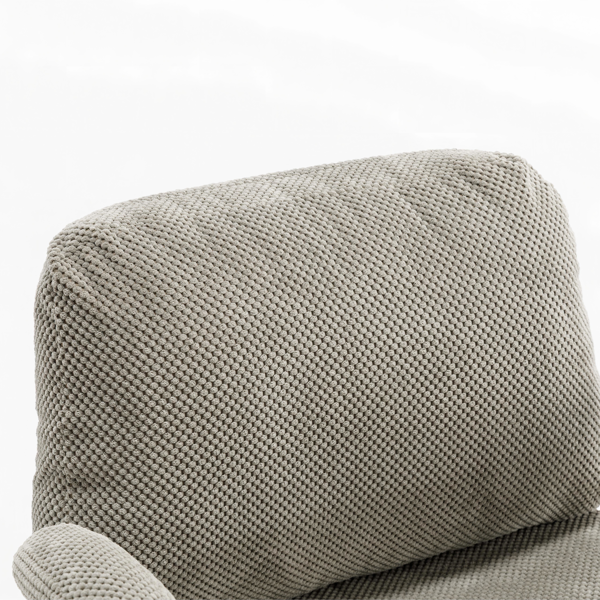 带轮子和翻转臂的舒适的织物交叉腿办公椅，带厚垫和宽座，可调节的旋转办公椅，适用于家庭办公室、公寓、卧室，绿色-12