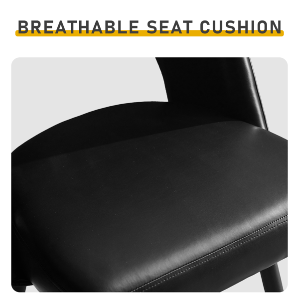 2pcs 镂空靠背 PU 铁脚 吧椅凳 黑色 带转-6