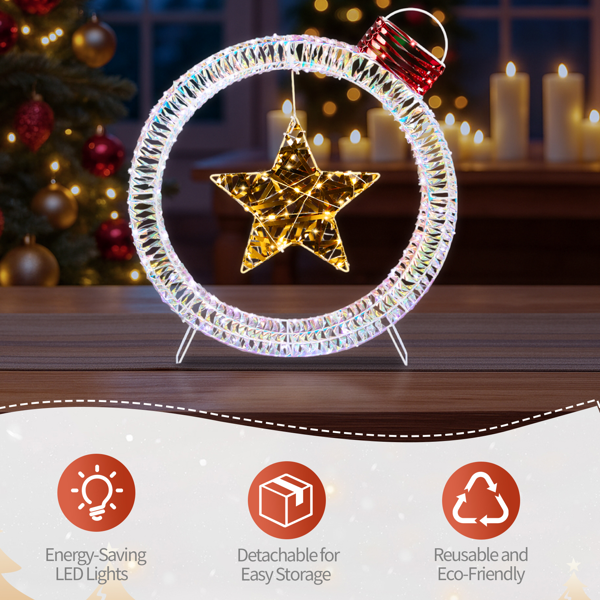 3pcs  150*10*67CM  幻彩虹膜  镂空灯球 295L铜丝灯 白灯 电池盒  圣诞灯饰经典元素-7