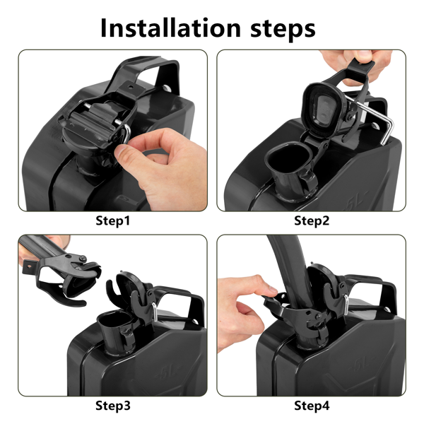 1pcs  铁质 5L 黑管 0.6mm 油桶 黑色-6