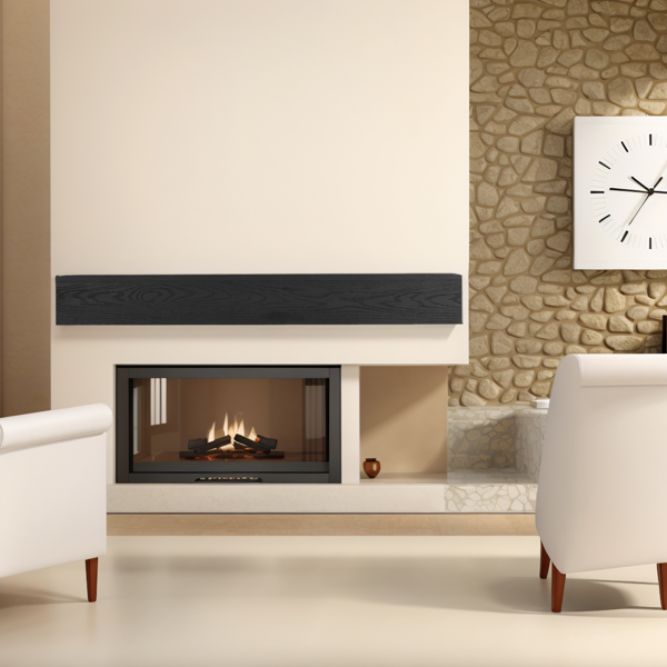 60 英寸压花壁炉架西部红雪松壁挂式浮动搁板，适用于家居装饰-10