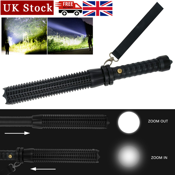 USB可充电LED手电筒可伸缩手电筒3模式可缩放安全户外手电筒套装-10