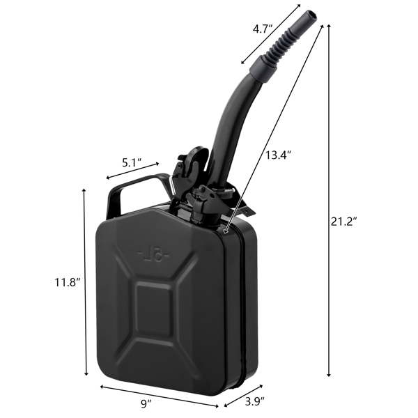 1pcs  铁质 5L 黑管 0.6mm 油桶 黑色-8