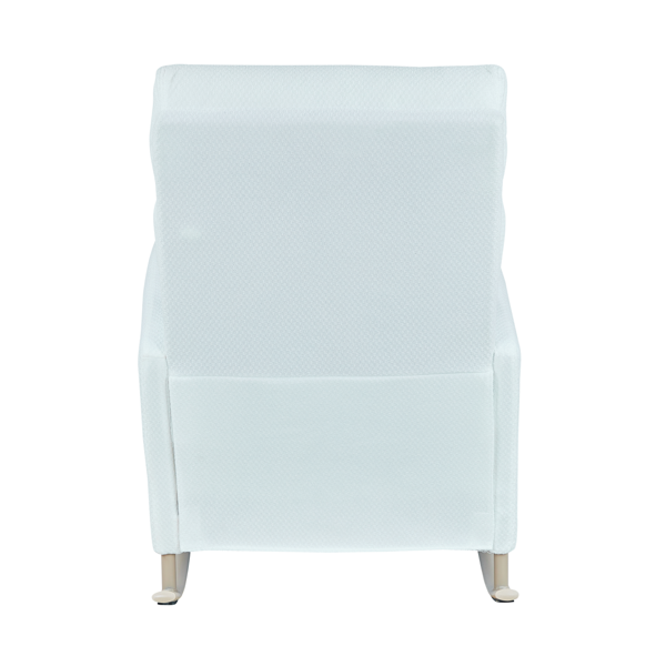 金属腿绒面布艺摇椅，配侧边储物袋——现代舒适与实用兼备-8