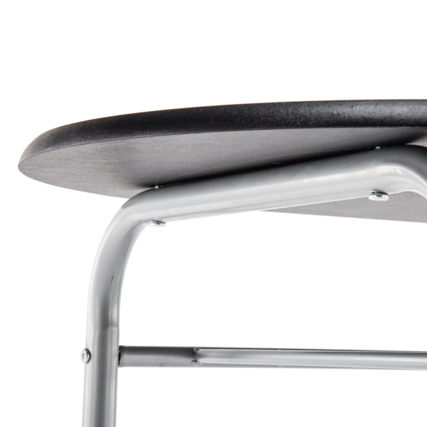 拆装 密度板 铁 黑色 银色烤漆 餐桌椅套装 1桌2椅 椭圆桌面-14