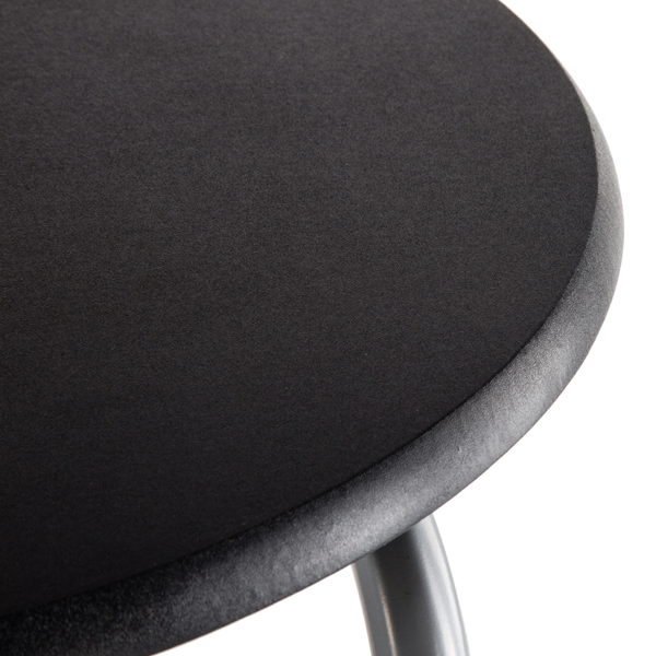 拆装 密度板 铁 黑色 银色烤漆 餐桌椅套装 1桌2椅 椭圆桌面-25