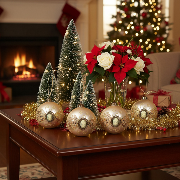 6件套圣诞球装饰品3.9英寸圣诞树装饰玻璃挂球节日派对套装FBA发货-15