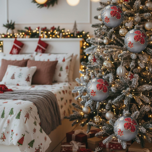 4件套4.7英寸圣诞玻璃球装饰品节日挂树装饰品，用于派对节日装饰FBA发货-11