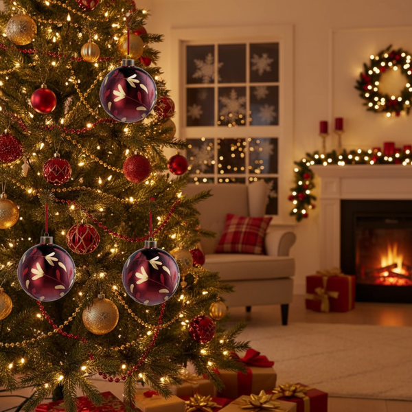 4件套4.7英寸圣诞玻璃球装饰品挂树装饰品闪亮的节日派对装饰品圣诞树装饰品FBA发货-6