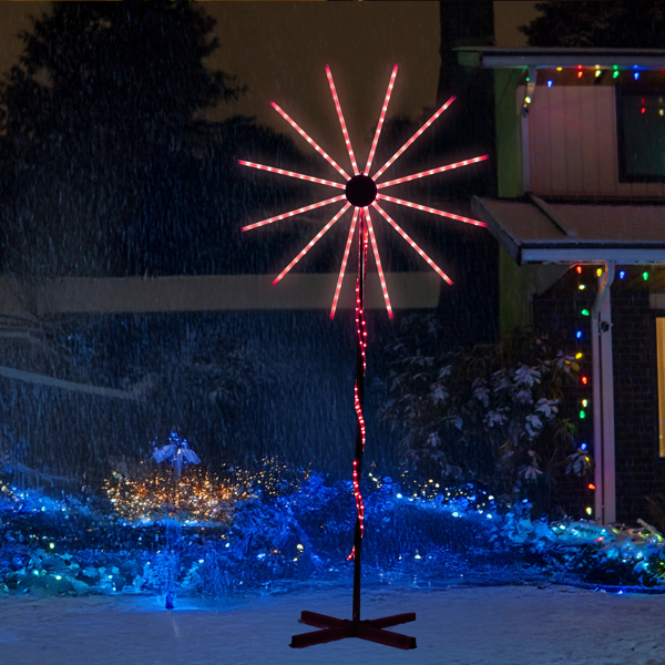 8.3ft 白色  风车 渐变烟花灯效 180皮线灯RGB 圣诞灯饰经典元素 30V 3.6W 美规-9