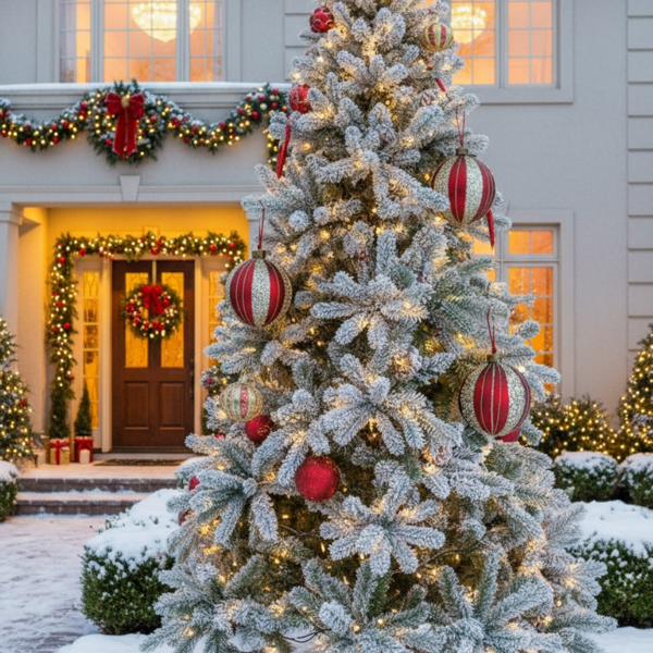 4件套4.7英寸圣诞玻璃球装饰品节日树悬挂装饰品派对装饰用品FBA发货-9