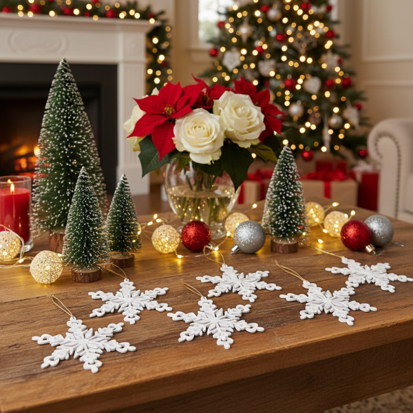 6件套铁质雪花圣诞节装饰品装饰圣诞树圣诞派对挂件套装FBA发货-16