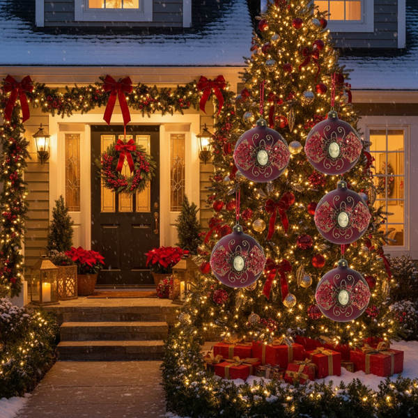 6PCS套3.9英寸圣诞球装饰品圣诞树悬挂派对装饰品节日家居装饰FBA发货-2