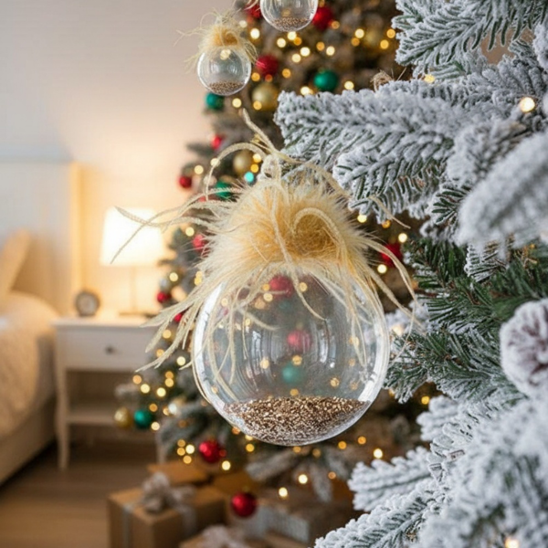 4件套4.7英寸圣诞玻璃球装饰品，用于节日树派对的壁挂装饰品FBA发货-16