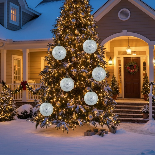 6件套玻璃圣诞球装饰品3.9英寸树挂装饰节日派对套装FBA发货-1