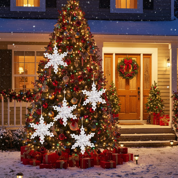 6件套铁质雪花圣诞节装饰品装饰圣诞树圣诞派对挂件套装FBA发货-2