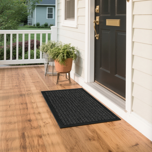 1pc 丙纶小方格 复合橡胶 灰色 45*75*0.7cm 橡胶地垫 厨房&家用-10