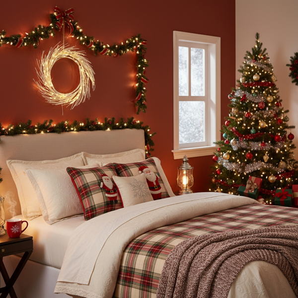 24英寸LED灯圣诞花环电池驱动前门装饰，适用于室内外节日花环FBA发货-17