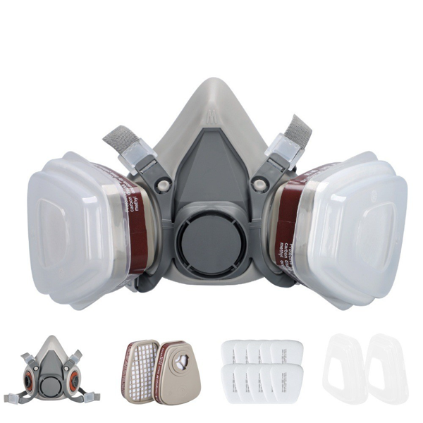 可重复使用的半面罩呼吸器口罩，适用于油漆、焊接、打磨操作时佩戴的面罩(各平台政策不同，链接已附相关资质，如无所需资质请勿上架)-1
