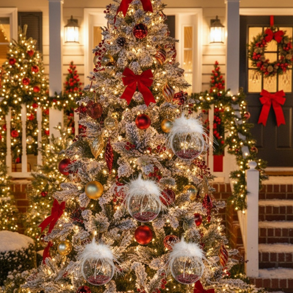 6件套3.9英寸玻璃圣诞装饰品，用于树木和节日派对装饰的装饰挂球，用于节日家居装饰FBA发货-2