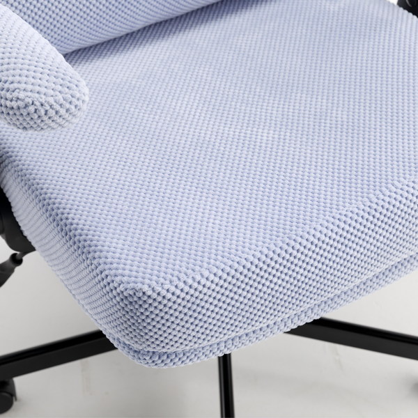 带轮子和翻转臂的舒适的织物交叉腿办公椅，带厚垫和宽座，可调节的旋转办公椅，适用于家庭办公室、公寓、卧室，紫色-12