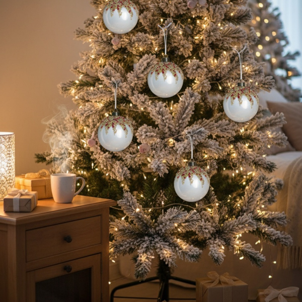 6件套3.9英寸圣诞球装饰品圣诞树派对玻璃节日装饰品悬挂圣诞球FBA发货-13