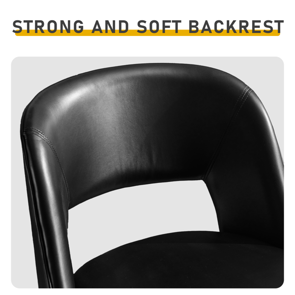 2pcs 镂空靠背 PU 铁脚 吧椅凳 黑色 带转-5