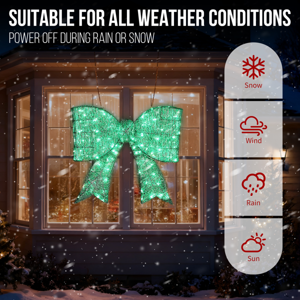 72*12*65cm 绿色 蝴蝶结 绕线撒粉 124LED灯 绿灯  圣诞灯饰经典元素 30V 3.6W-2