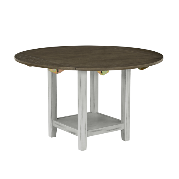 多功能扩展折叠桌，可坐4人，带储物空间，四边折叠桌可节省空间同事还可以扩大使用面积，适用于厨房，客厅等。-6