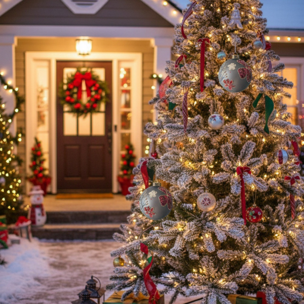 4件套4.7英寸圣诞玻璃球装饰品节日挂树装饰品，用于派对节日装饰FBA发货-13