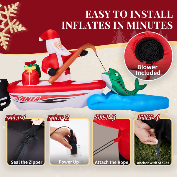 10FT 游艇钓鱼老人 8颗白光LED 190D涤纶  圣诞充气装饰 12V 12V,2000mA 美规-6