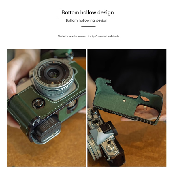 真皮手工相机手柄包，适用于奥林巴斯 OM SYSTEM OMVt（咖啡色）-12