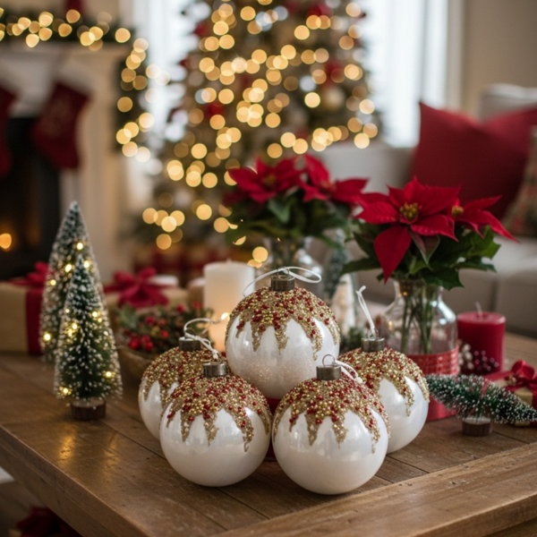 6件套3.9英寸圣诞球装饰品圣诞树派对玻璃节日装饰品悬挂圣诞球FBA发货-4