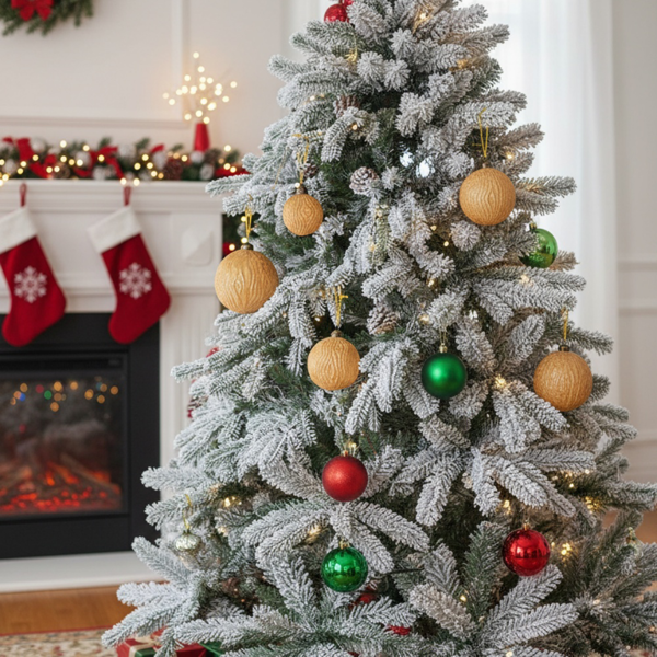 6件套3.9英寸玻璃圣诞球装饰品，用于节日树和派对圣诞装饰FBA发货-4