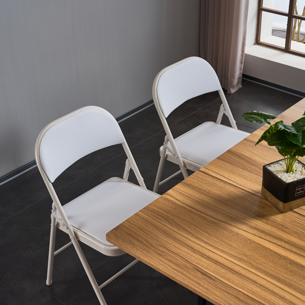 6pcs PVC 钢管 白色 软包折叠椅 40*45*78cm-36