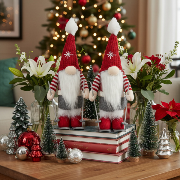 2件套圣诞侏儒节日装饰可爱的桌面装饰品，用于派对礼品和家居展示FBA发货-9