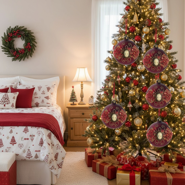 6PCS套3.9英寸圣诞球装饰品圣诞树悬挂派对装饰品节日家居装饰FBA发货-9