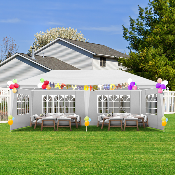 10*20ft  白色 6围  仿折叠棚  2门4窗  PE布 喷塑铁管-16