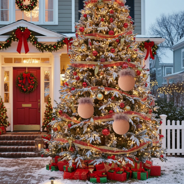 4件套4.7英寸圣诞球装饰品用于节日树装饰的玻璃挂球闪亮的圣诞派对装饰品FBA发货-2